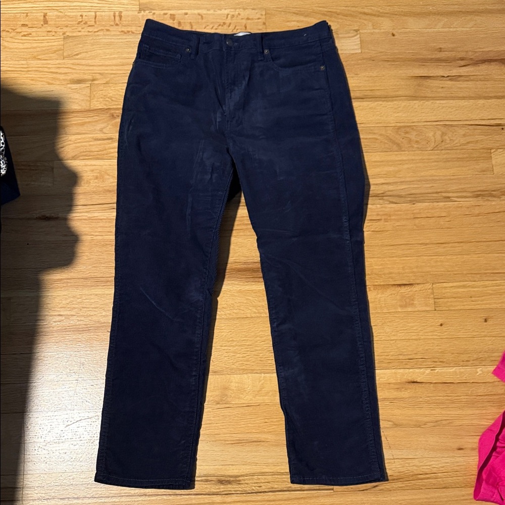 GAP Vintage Slim High Rise Corduroy Pants in Deep Blue